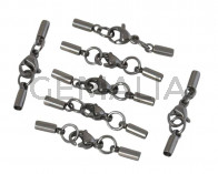 Stainless steel 304. Lobster claw cord clasp. 28x2.5mm.Silver.Inn.2mm.