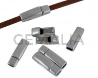 Zamak. Magnetic clasp. 17x5mm. Silver. Inn.3x1.5mm.