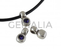 SWAROVSKI and Zamak pendant. 13x7mm. Silver-Purple Velvet. Inn.3mm