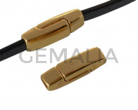 Zamak magnetic clasp. 17x5mm. Gold. Inn.3x1.5mm