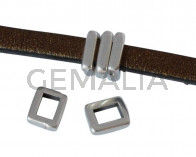 Zamak slider. Bar. 5.3x4.2mm. Silver. Inn.3x2mm