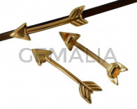 Zamak slider. Arrow. 30x7.3mm. Gold. Inn.3x2mm