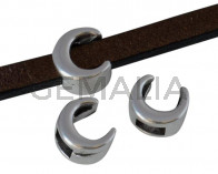 Zamak slider. Moon. 5.5x6mm. Silver. Inn.3x2mm