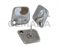 Zamak earring. 17.5x15mm. Silver. Inn.2mm