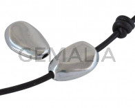 Zamak irregular slider. 19.5x19mm. Silver. Int.2.8mm