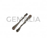 Swarovski and metal stick pendant 50x6mm.Silver-Light Peach.Inn.1.8mm