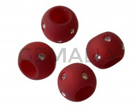 Resin/Swarovski. Rondelle. 12x19mm.Garnet-crystal.Inn.6mm.Best Quality