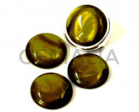 Resin. Cabochon. 20mm. Pearl dark olive. Best Quality.