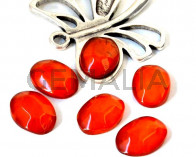 Resin. Cabochon. Oval. 24x18mm. Orange. Best Quality.