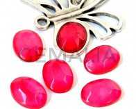 Resin. Cabochon. Oval. 24x18mm. Fuchsia. Best Quality.