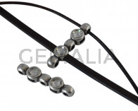 SWAROVSKI and Zamak connector 26x6mm. Silver-Crystal.Inn.1.8/3x1.7mm