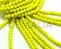 Turquoise.Dyed.Round.6mm.Faceted.Fluorescent yellow.Inn.1.5mm.approx