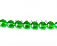 Glass beads. Round, 10mm. Emerald. 13-14-Inch Strand.