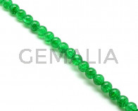 Crackle Glass. Round. 10mm. Emerald green. 15-Inch Strand.