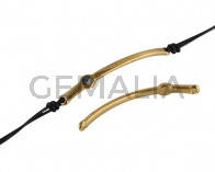 SWAROVSKI and metal connector. 43x5mm. Gold-Black Diamond. Inn.1.5mm