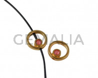 SWAROVSKI and metal ring. 12.2x12.3mm. Gold-Light Coral. Inn.1.5mm