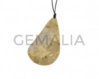 Tear pendant Brass 69x38mm. Gold. Inn.1.5mm. Top Quality