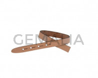 Leather cord strand for buckle clasp 230x10mm. Natural-black edges. Best Quality