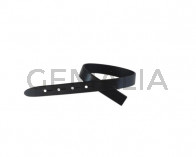 Leather cord strand for buckle clasp 230x10mm. Black-black edges. Best Quality