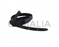 Leather cord strand for buckle clasp 590x10mm. Black-black edges. Best Quality