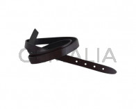 Leather cord strand for buckle clasp 590x10mm. Dark Brown-black edges. Best Quality