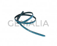 Leather cord strand for buckle clasp 590x6mm. Blue turquoise-black edges. Best Quality