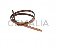 Leather cord strand for buckle clasp 590x6mm. Camel-black edges. Best Quality