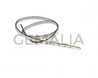 Leather cord strand for buckle clasp 590x6mm. White-black edges. Best Quality