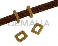 Metal bead Zamak slider parallel 5.3x4.2mm. Gold. Inn.3x2mm