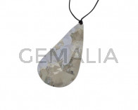 Tear pendant Brass 69x38mm. Shiny Silver. Inn.1.5mm. Top Quality