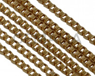 Stainless Steel Square Chain 1.5mm. Stainless Steel 304. Gold