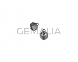 Swarovski and Zamak pendant coin 11mm. Silver-Crystal. Inn. 1mm.