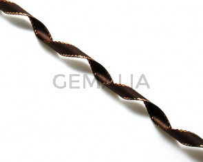 Satin Ribbon. 7mm. Brown. Best Quality.