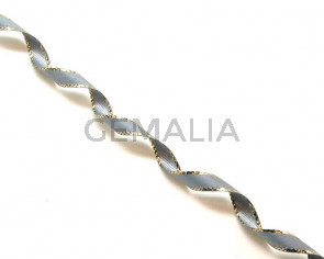 Satin Ribbon. 7mm. Light grey. Best Quality.