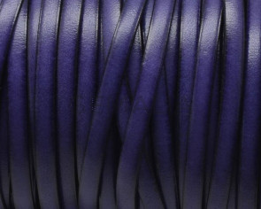 Flat Leather cord 5x1.5mm. Purple&black. Best Quality. Bulk Price.