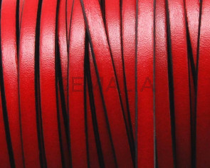 Flat Leather cord 5x1.5mm. Red&black. Best Quality. Bulk Price.