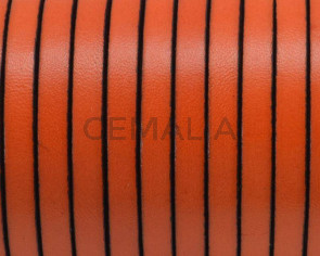 Flat Leather cord 5x1.5mm. Oran-black. Best Quality. Bulk Price.
