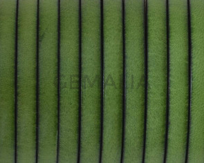 Flat Leather cord 5x1.5mm. Green&black. Best Quality. Bulk Price.