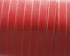 Flat Leather cord. 10x2mm. Microengraved. Red. Best Quality.