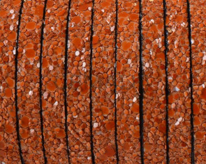 Synthetic fancy cord. Flat. 5x2mm. Orange. Best Quality.