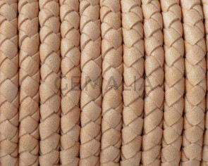 5mm Braided Saddle Round Leather Cord with Hollow Core