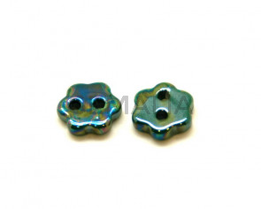 Ceramic.Button. 20mm. Dark green. Ir. Inn.3mm. approx.