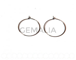 Hoop Earring 25mm. platina plated. 26 PCs