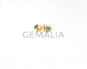 Metal with rhinestones. Rondelle, 6mm. Gold color 8 PCs.