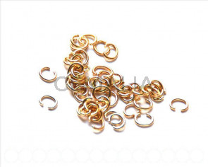 Zamak. Oval opened ring 4mm. Gold color.