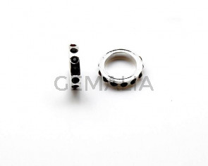 Metal/Rhinestone. 19x19x4mm. Silver color-siam. Inn.13mm.