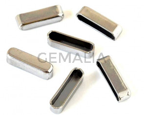 Stainless steel 304. End cap. Rectangular. 22x6x6mm. Silver.Inn.20x4mm