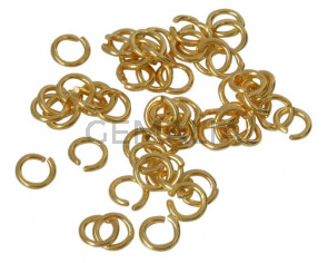 Brass. Open ring. 9x1.5mm. Gold.