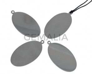 Stainless steel 304. Pendant. Oval. 22x42x1mm. Silver. Inn.3mm