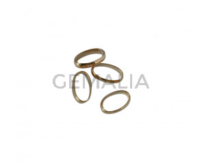 Zamak open oval ring 12x8x3mm. 18Kt Gold plated.
